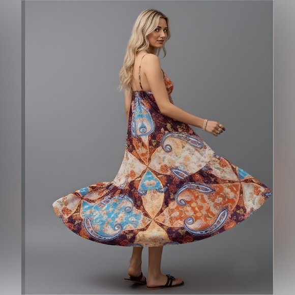 Boho Paisley, Floral Printed Cami Dress - Picture 4 of 8